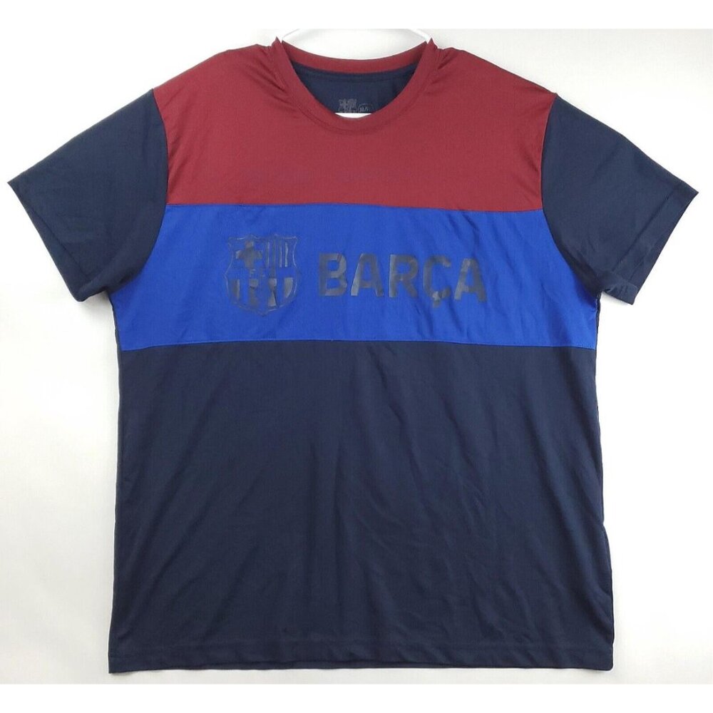 FC Barcelona Shirt Mens XL Blue Red Barca Short Sleeve Crew Neck
